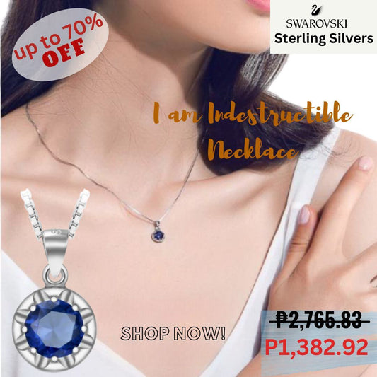 I am Indestructible Necklace Swarovski Sterling Silver